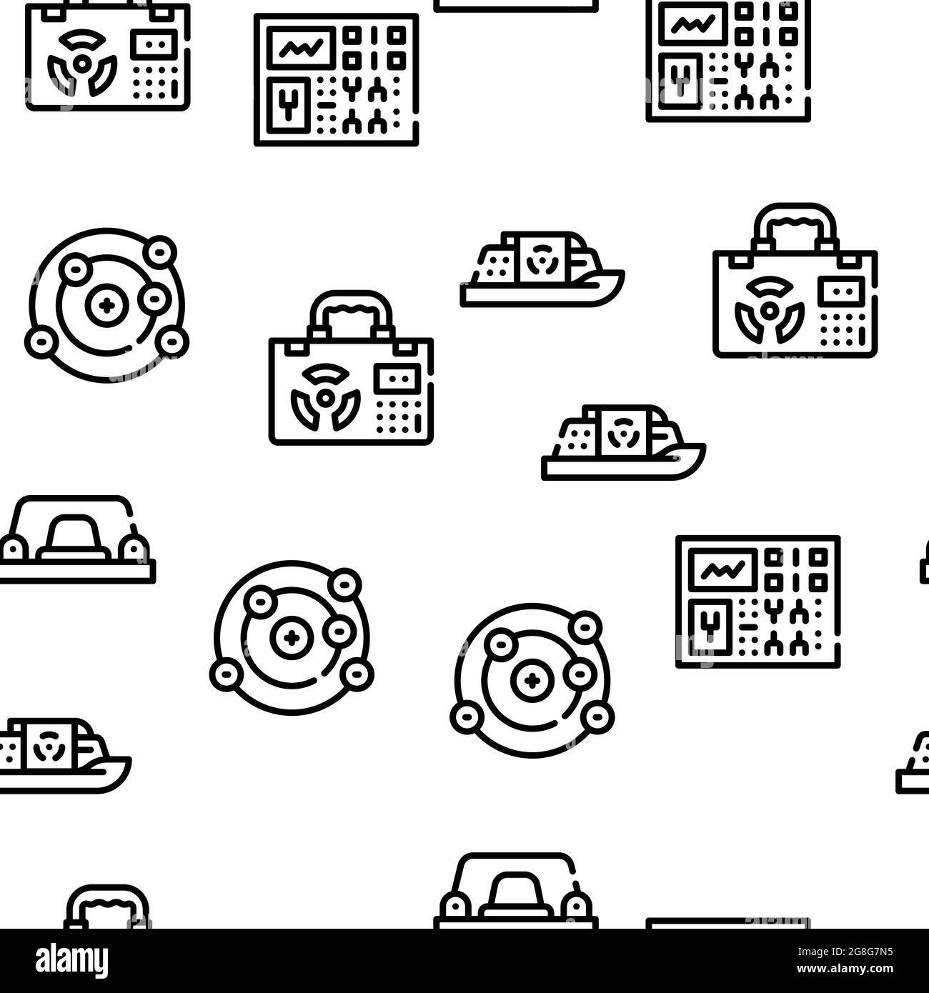 Kernenergie Power Vector Nahtloses Muster Stock Vektor