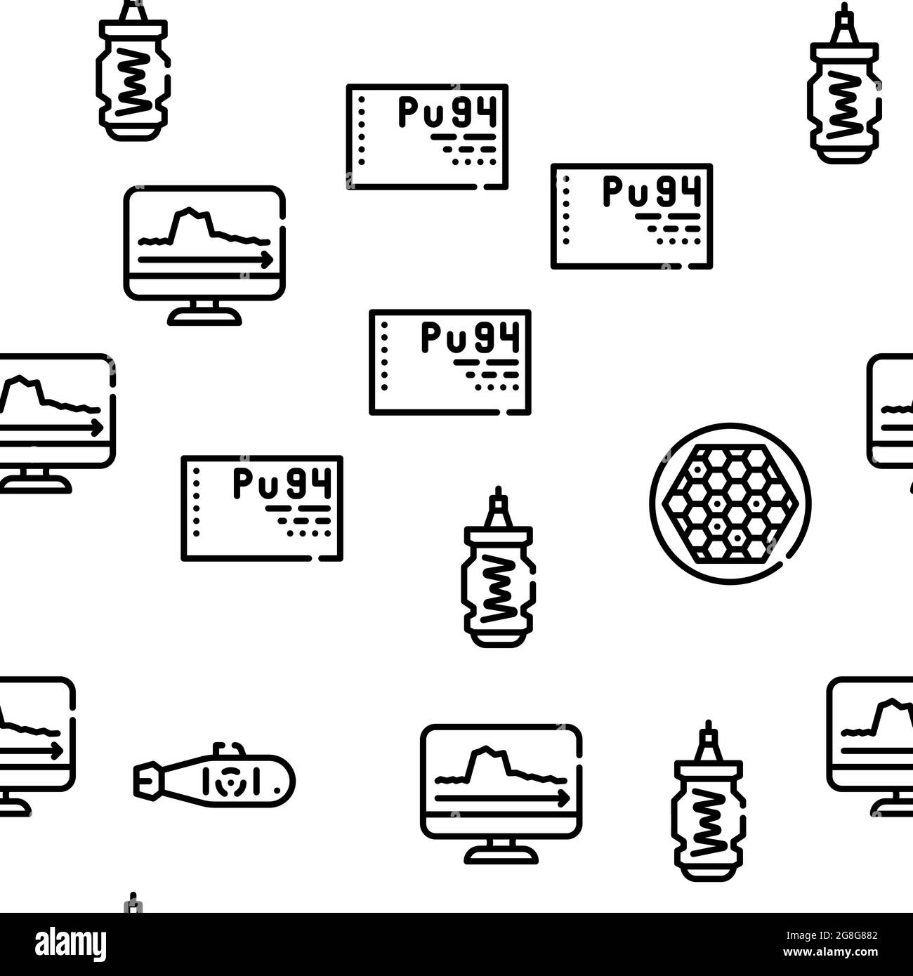 Kernenergie Power Vector Nahtloses Muster Stock Vektor
