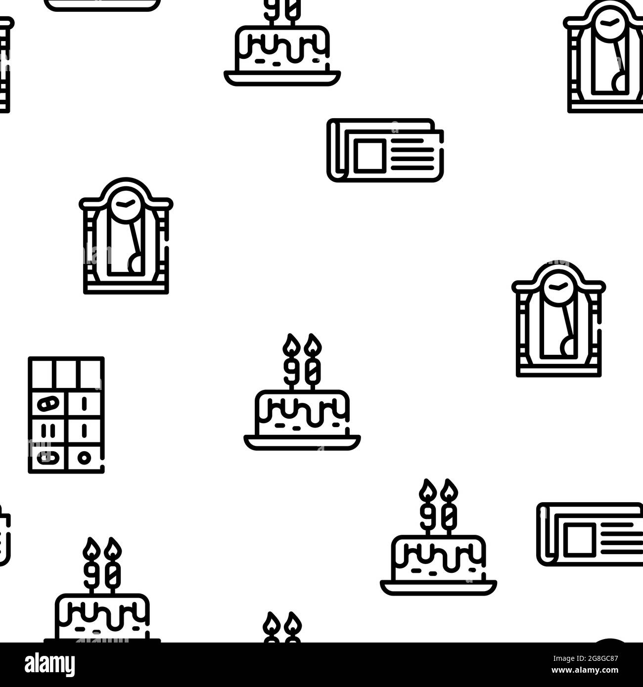 Großvater Zubehör Vektor Nahtloses Muster Stock Vektor