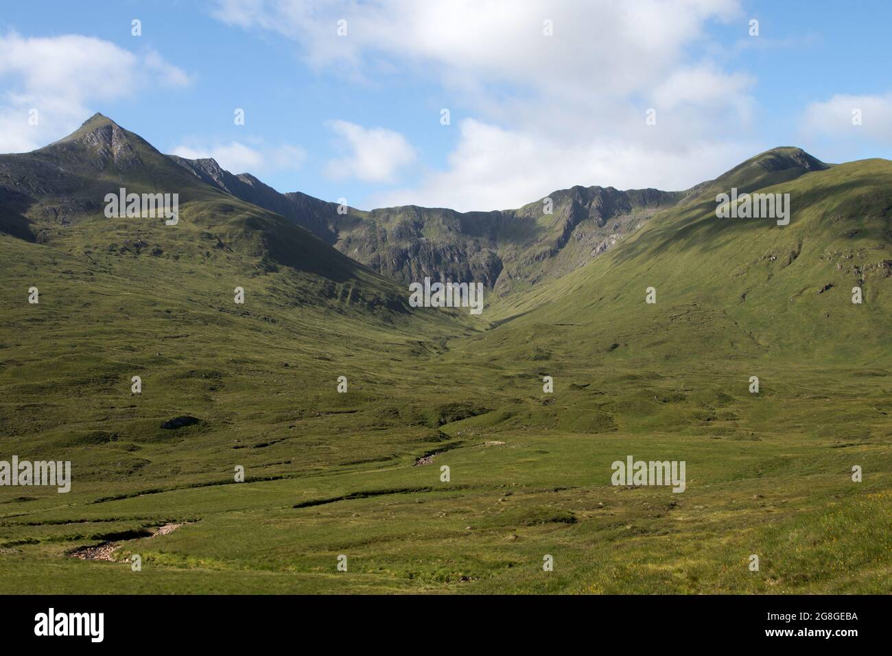Abgelegene Hügel und Täler bei Glencoe Schottland Stockfoto