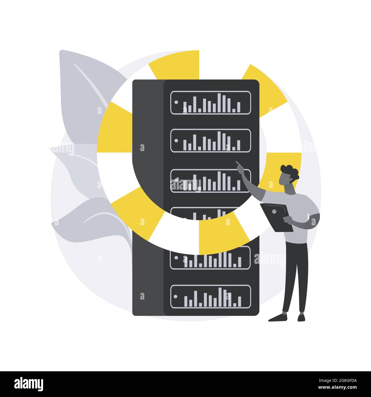 Abbildung des abstrakten Konzepts für Backup-Server. Stock Vektor