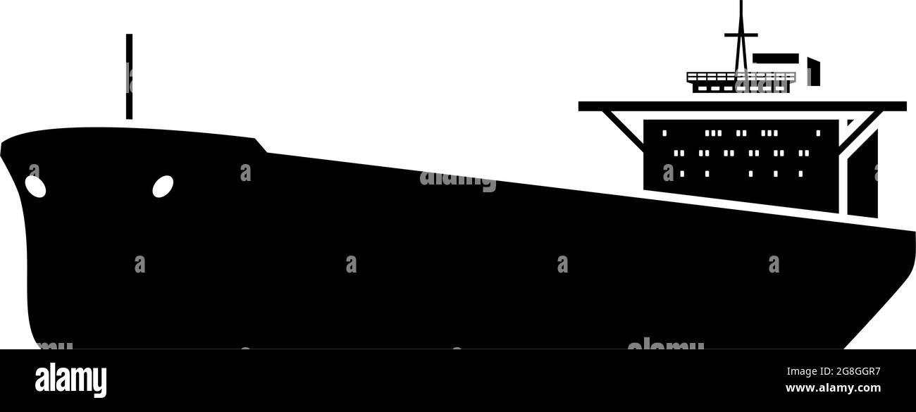 Ölschiff Tanker Vektor marine Frachtschiff Silhouette Stock Vektor