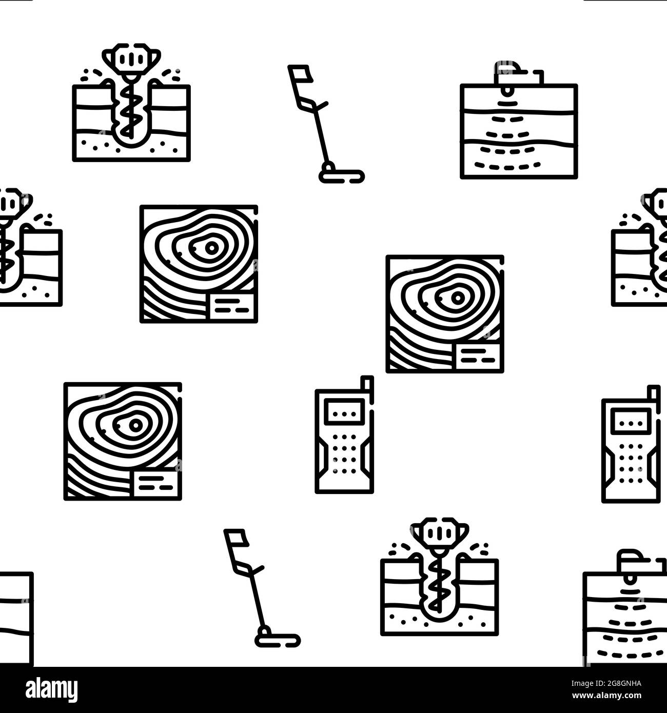 Geodäsie Ausrüstung Vektor Nahtloses Muster Stock Vektor