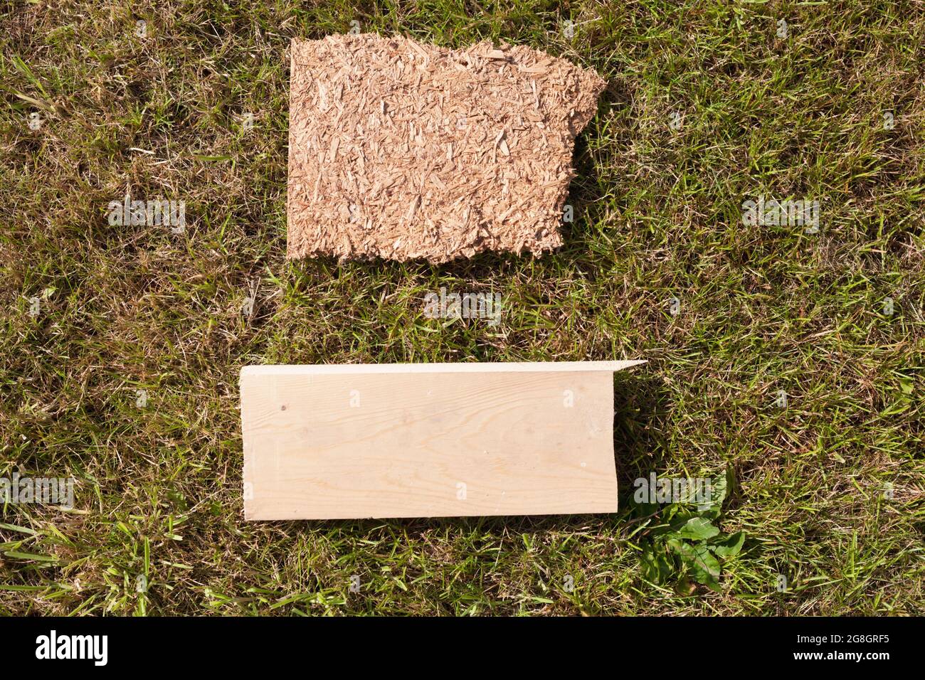 Spanplatten und Dielen Stockfoto