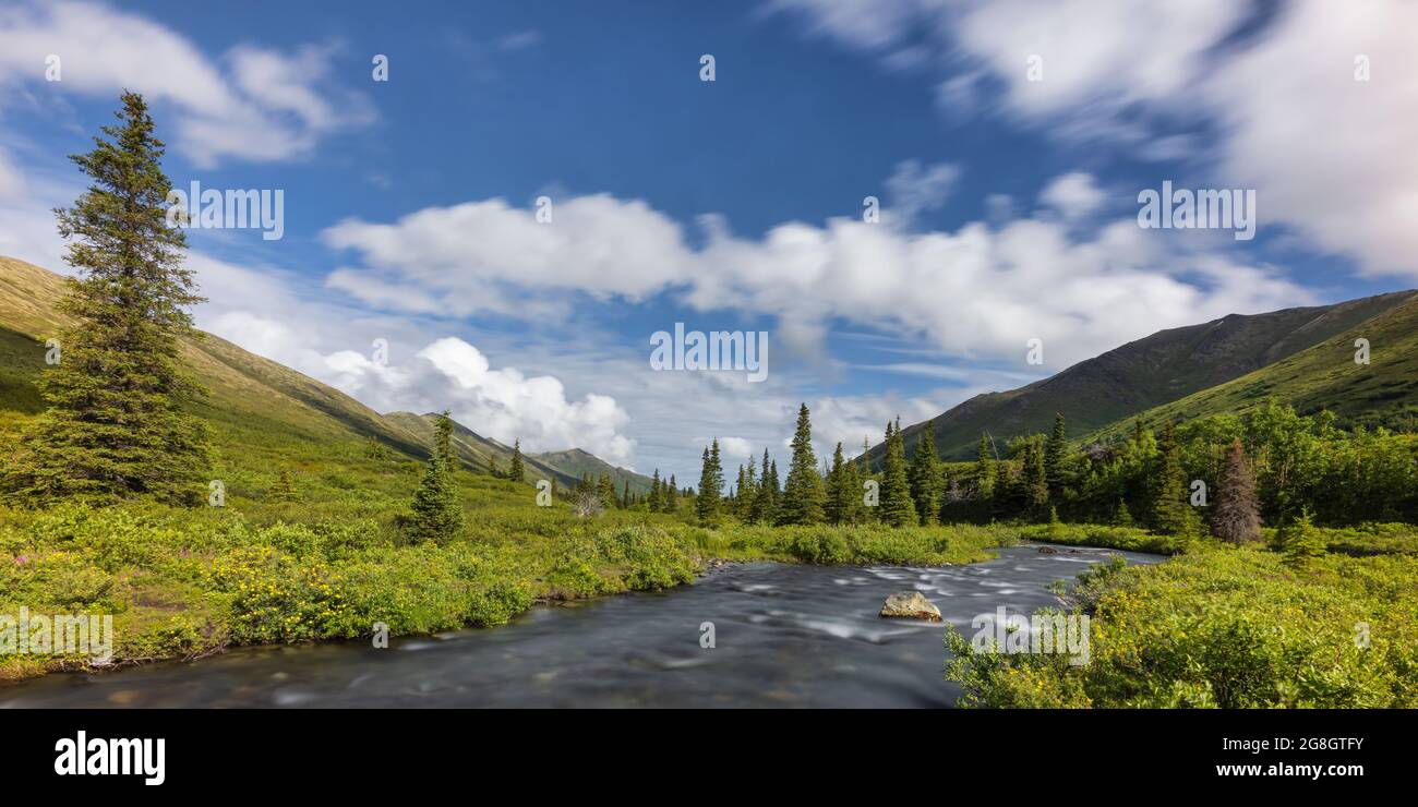 South Fork Eagle River im Chugach State Park in Southcentral Alaska. Stockfoto