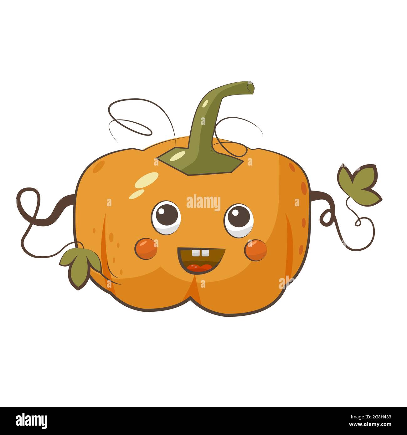 Lächelnde Kürbis Charakter isoliert Vektor-Illustration. Herbsternte Stock Vektor