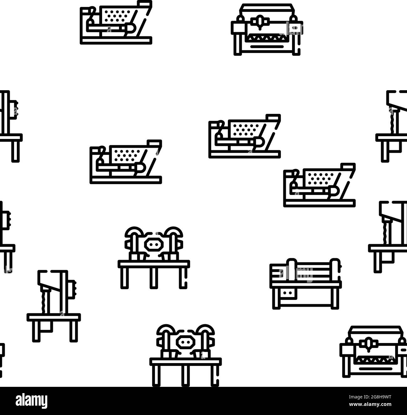 Industrielle Maschinen Vektor Nahtloses Muster Stock Vektor