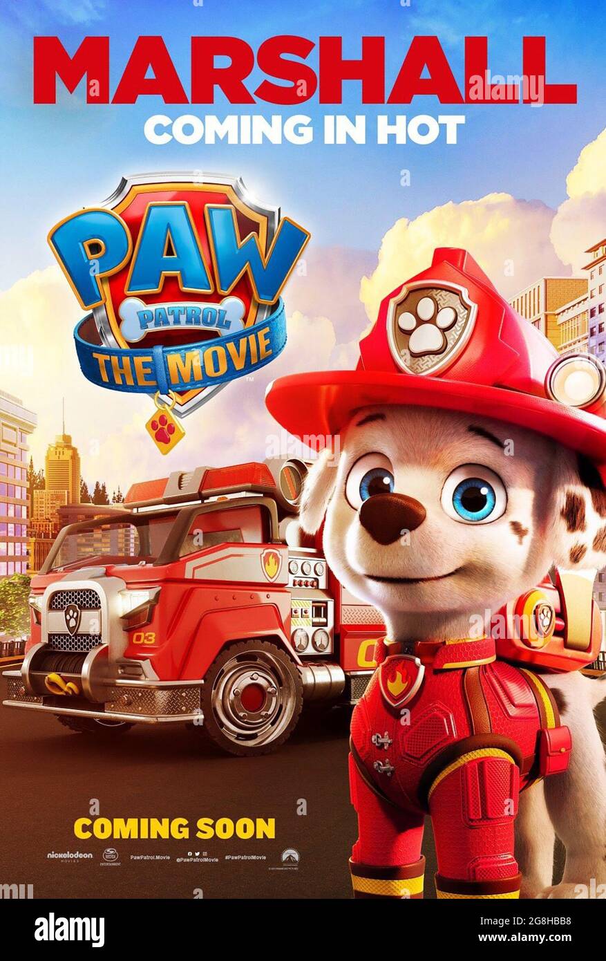 PAW PATROL: DER FILM, US-Charakterposter, Marshall (Stimme: Kingsley Marshall), 2021. © Paramount Pictures / Courtesy Everett Collection Stockfoto