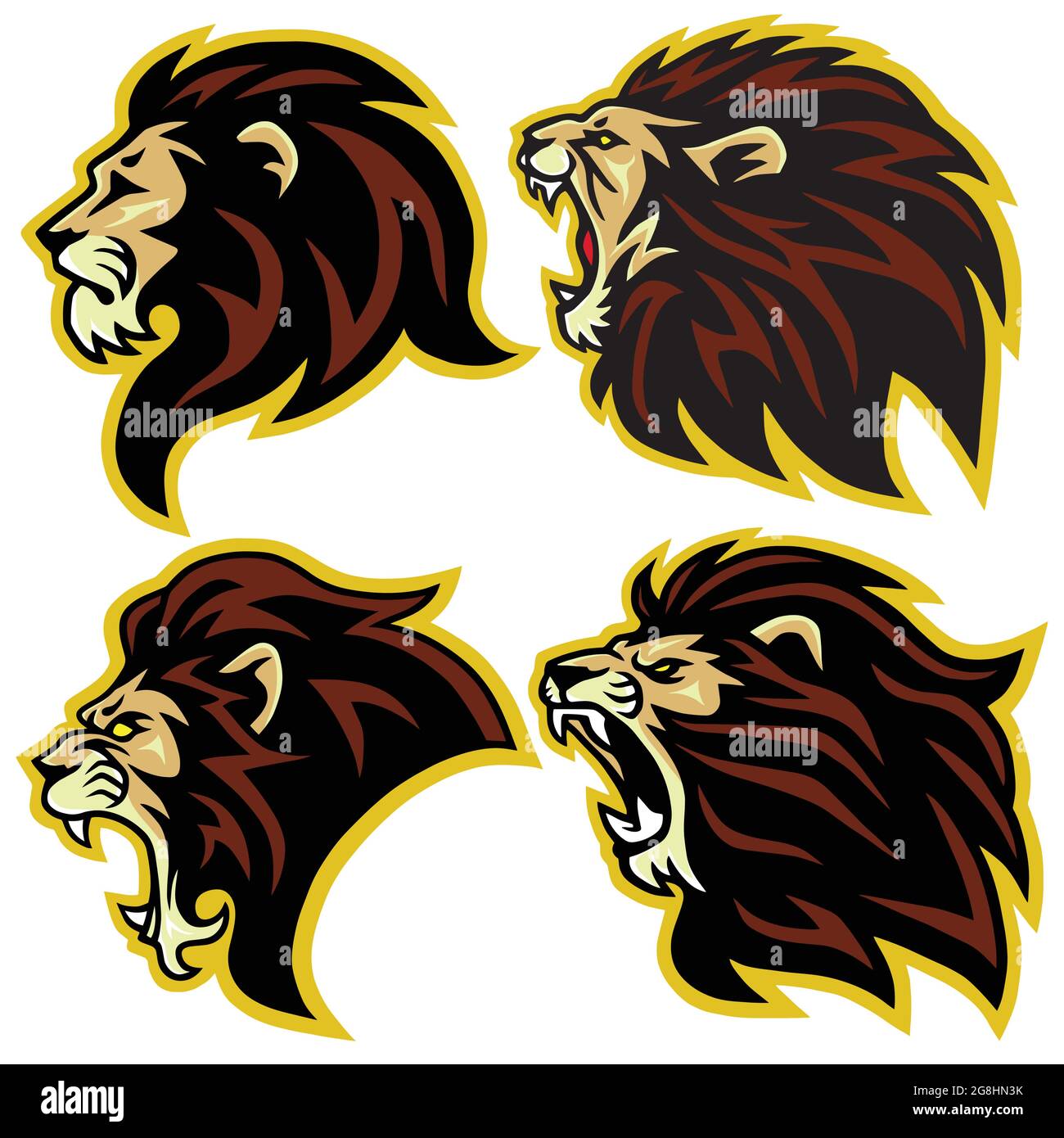 Lion Logo Mascot Collection Premium Set Vektor Design Vorlage Stock Vektor
