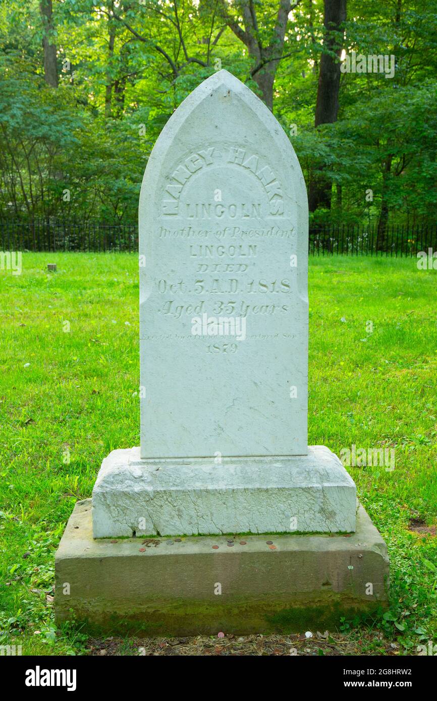 Nancy Hanks Lincoln Grave, Lincoln Boyhood National Memorial, Indiana Stockfoto