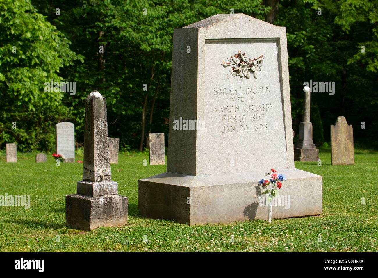 Sarah Lincoln Grave, Lincoln State Park, Indiana Stockfoto