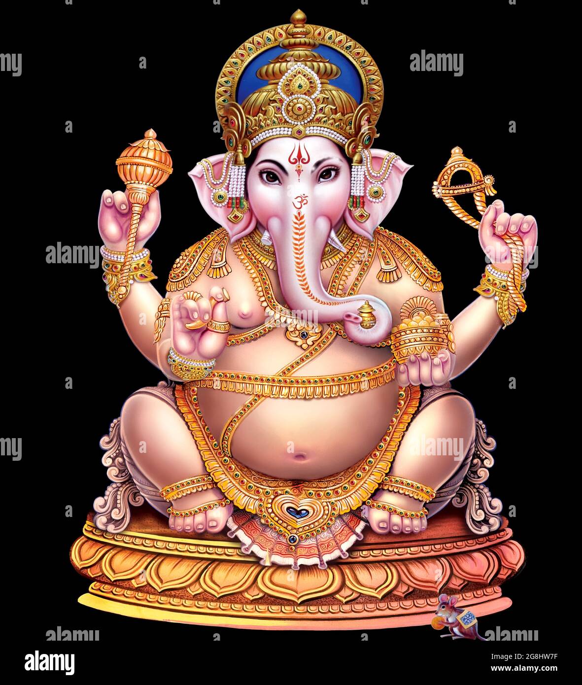 Indischer Gott Ganesha, indischer Lord Ganesh, indisches mythologisches Bild von Ganesha. Stockfoto