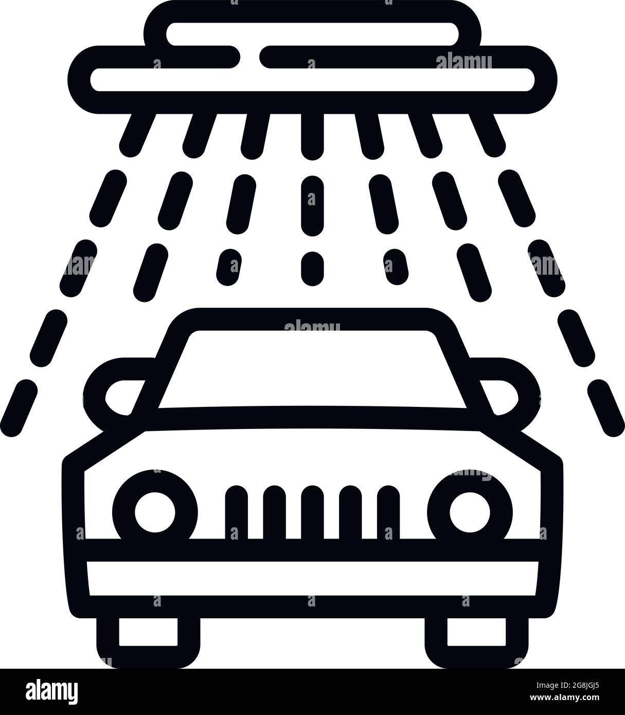 Symbol für Regenwäsche. Umriss Auto regen waschen Vektor-Symbol für Web-Design isoliert auf weißem Hintergrund Stock Vektor