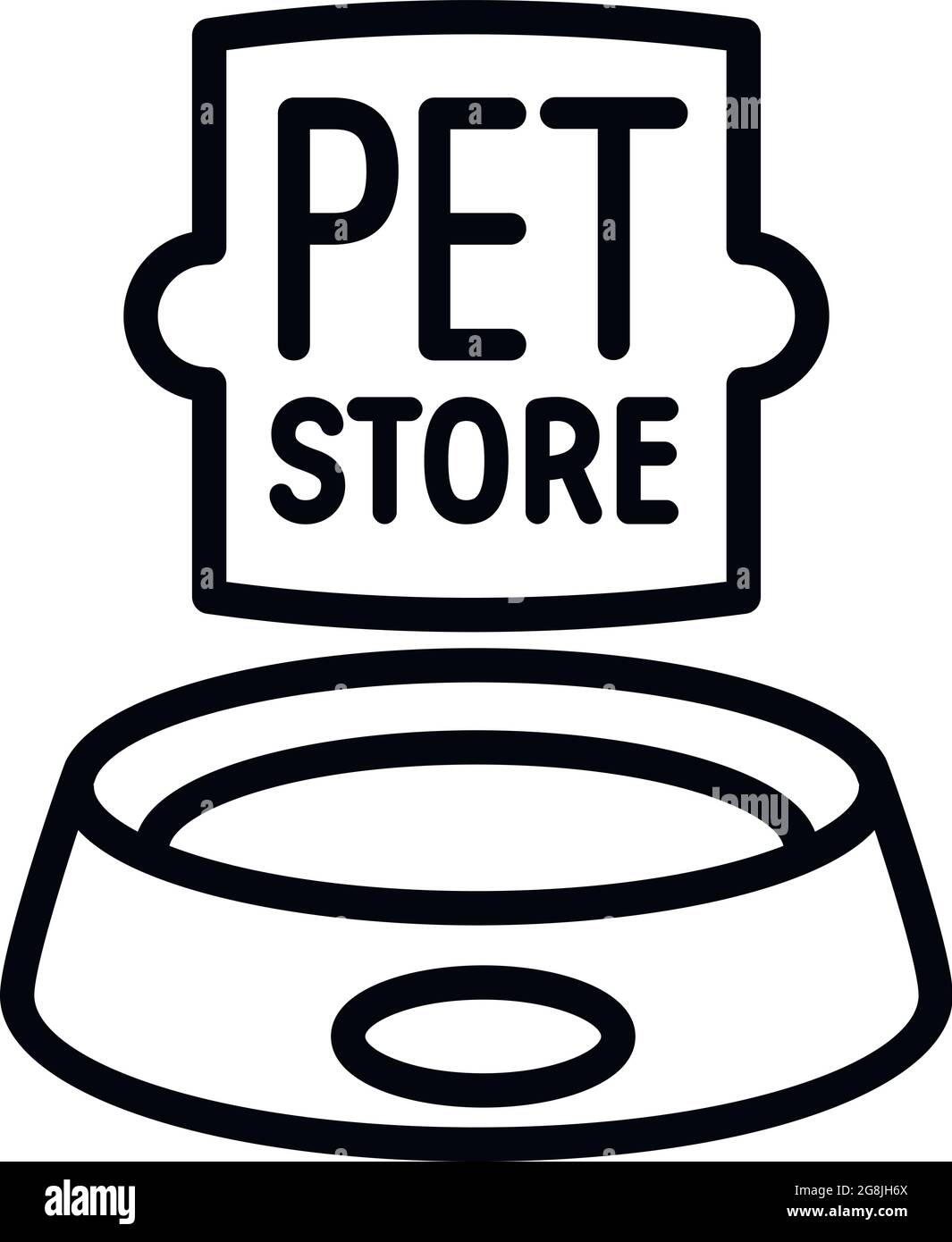Tierhandlung Lebensmittelplatte Logo. Outline PET Store Lebensmittelplatte Vektor-Logo für Web-Design isoliert auf weißem Hintergrund Stock Vektor