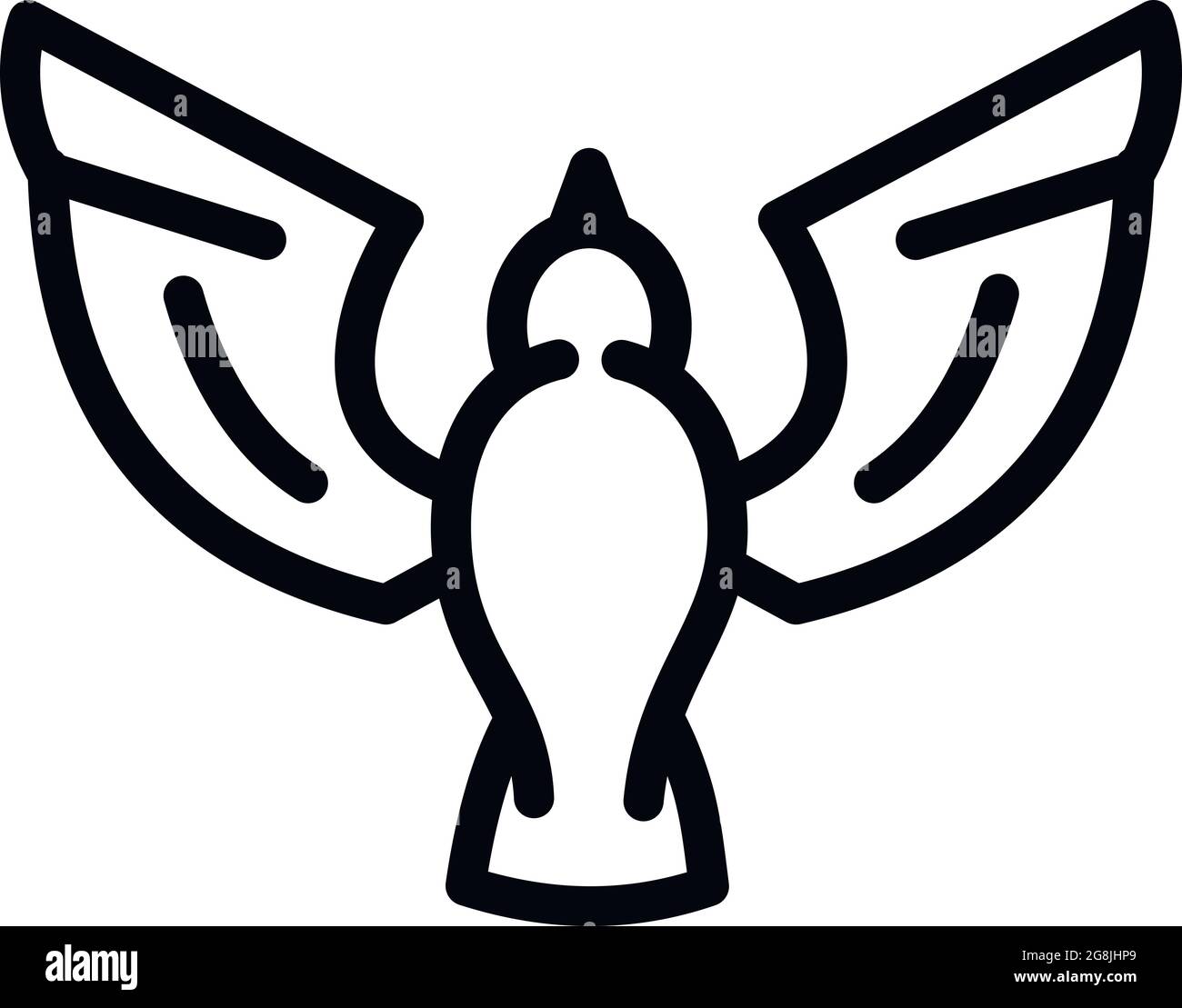 Symbol für fliegende Taube. Kontur fliegende Taube Vektor-Symbol für Web-Design isoliert auf weißem Hintergrund Stock Vektor