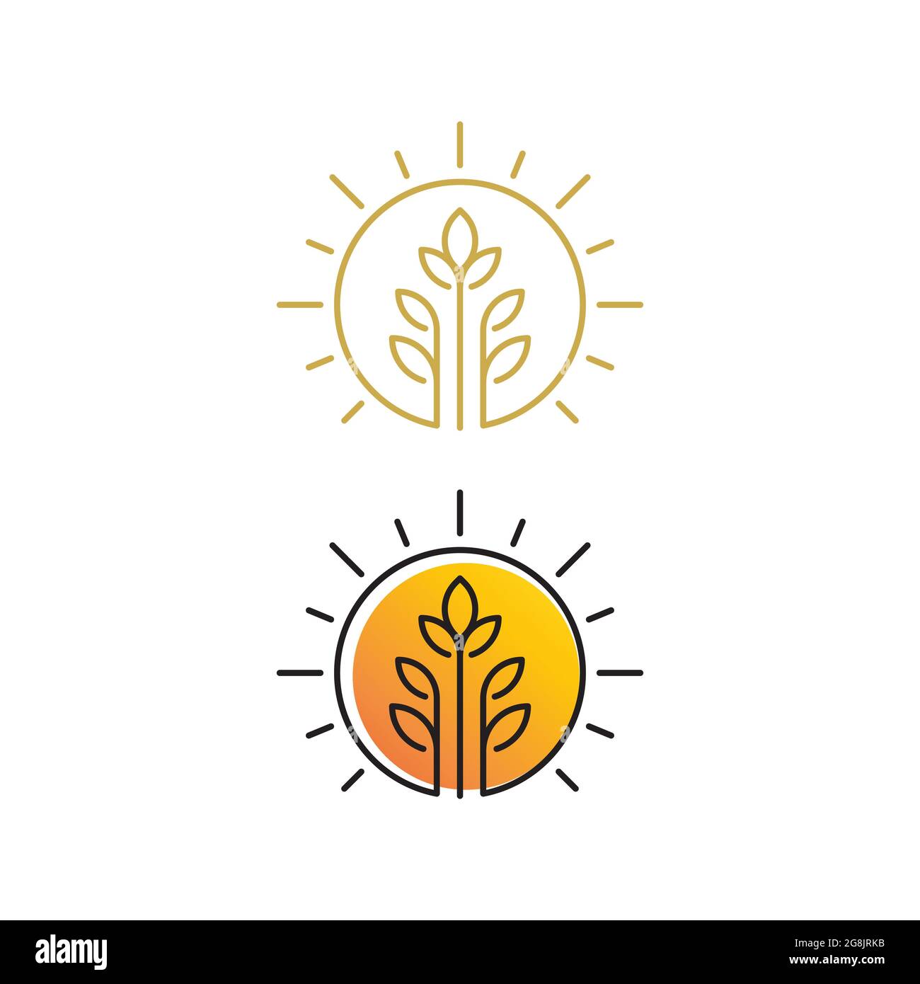 Sun Farm Logo Vektor Symbol Design Illustration Vorlage Stock Vektor