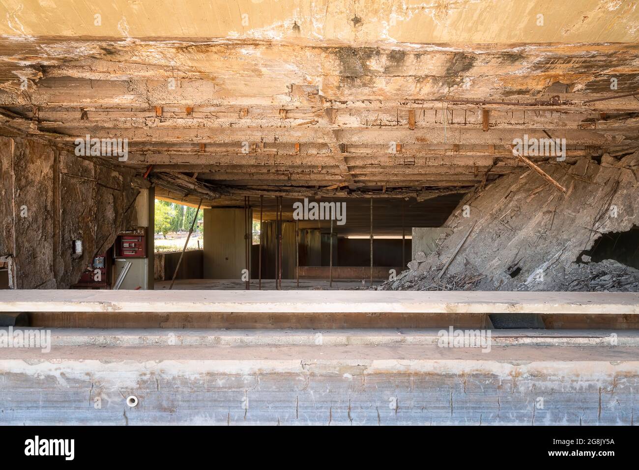 Verlassene Rashid Karameh Messe in Tripolis Libanon entworfen von Oscar Niemeyer Stockfoto