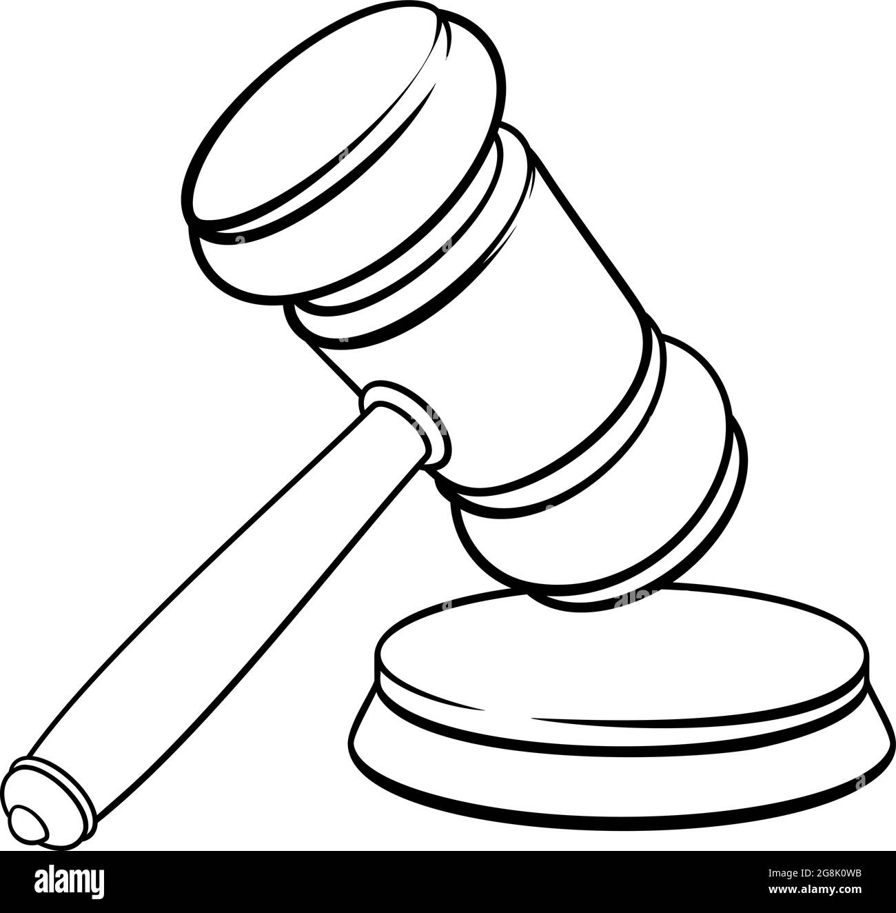 Richter Hammer Hammer aus Holz und Base Cartoon Stock Vektor