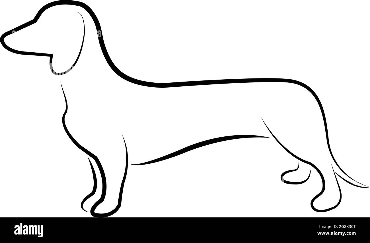 Dachshund Dog Line Art - Vektor Stock Vektor