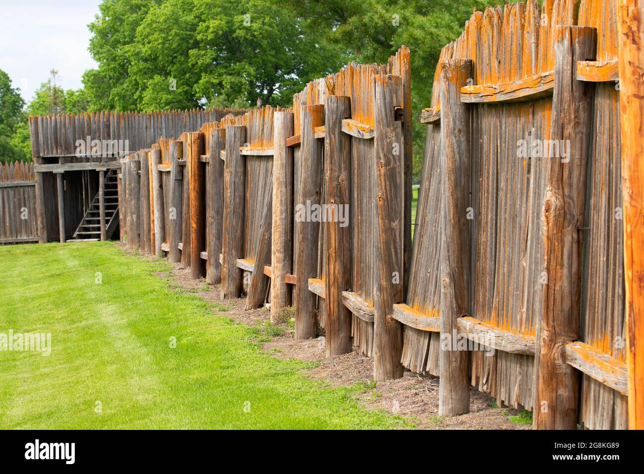 Fort Mitchell Stockade, Fort Kearny State Historic Park, Nebraska Stockfoto