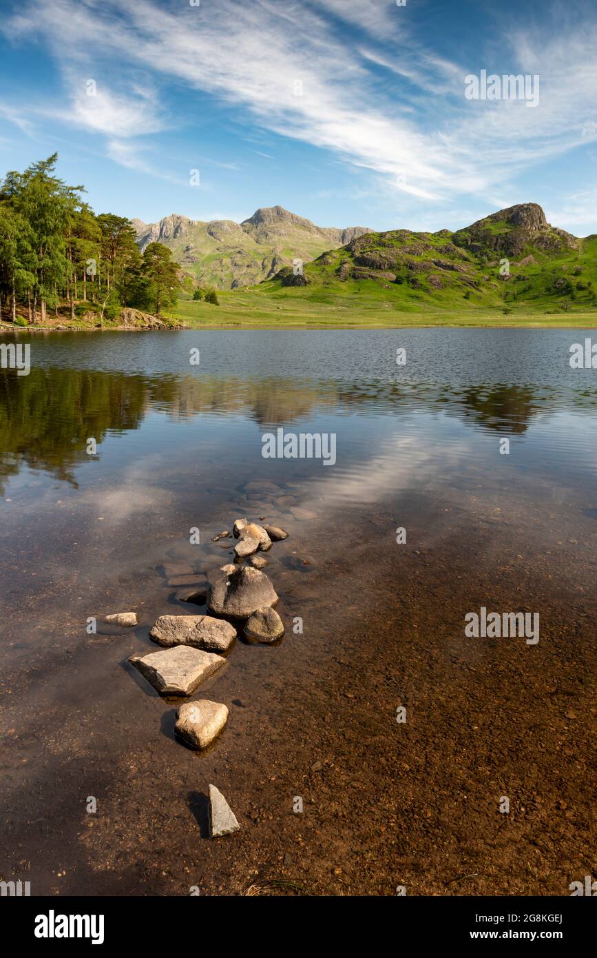 Blea tarn, Langdale Pikes, Side Hike, Lake District National Park, Cumbria, England, Großbritannien Stockfoto