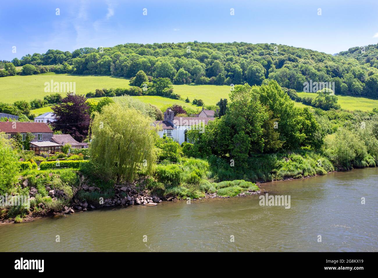 The River Wye in Brockweir, Gloucestershire, Großbritannien. Stockfoto