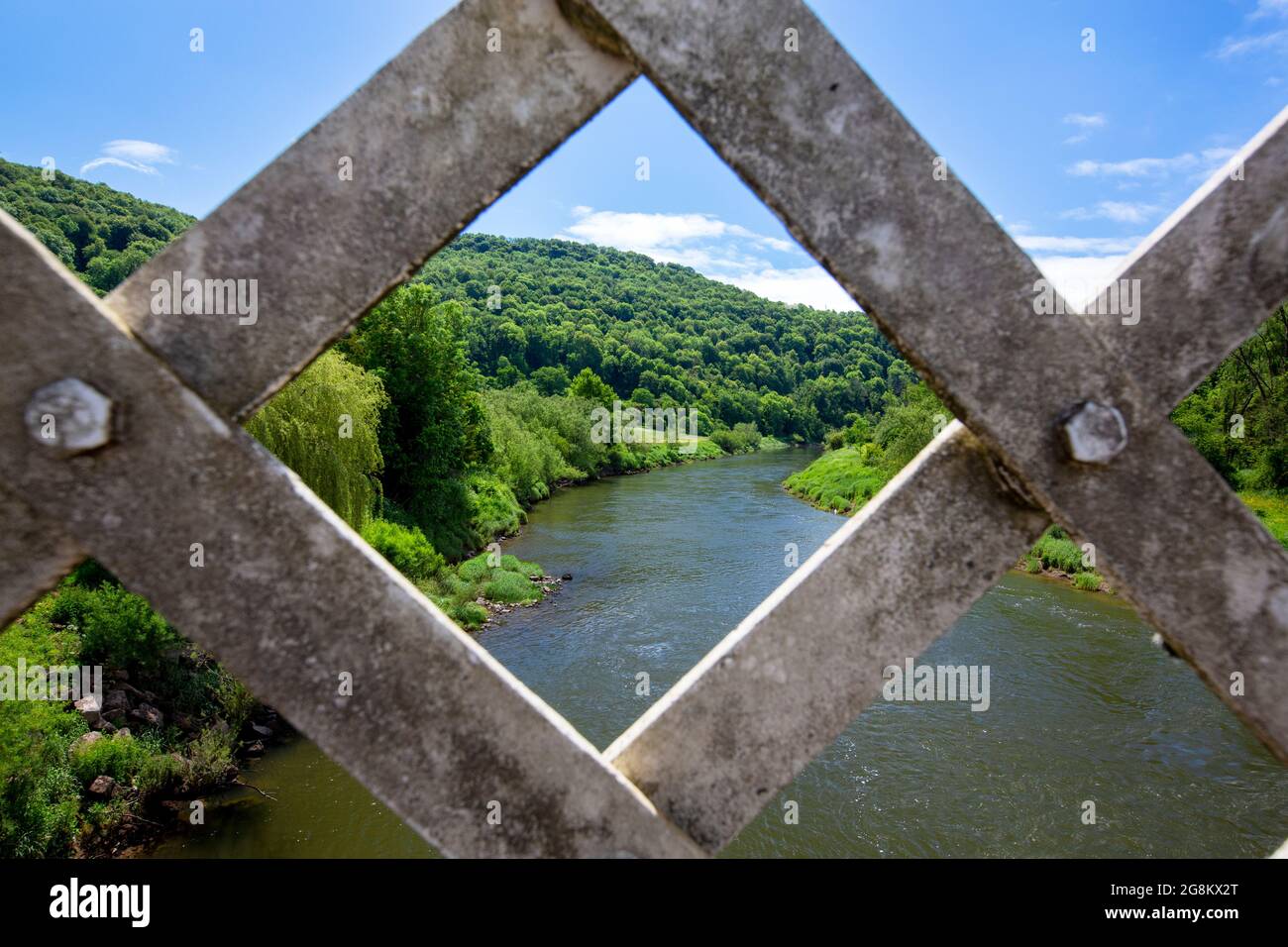 The River Wye in Brockweir, Gloucestershire, Großbritannien. Stockfoto