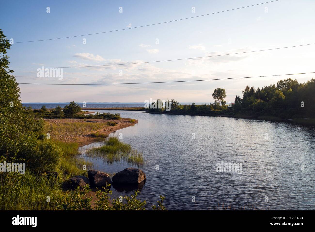 La pointe Taillon St-Henri-de-Taillon Saguenay Lac St-Jean Quebec Kanada Landschaft Ende des Tages in der Sommersaison Stockfoto