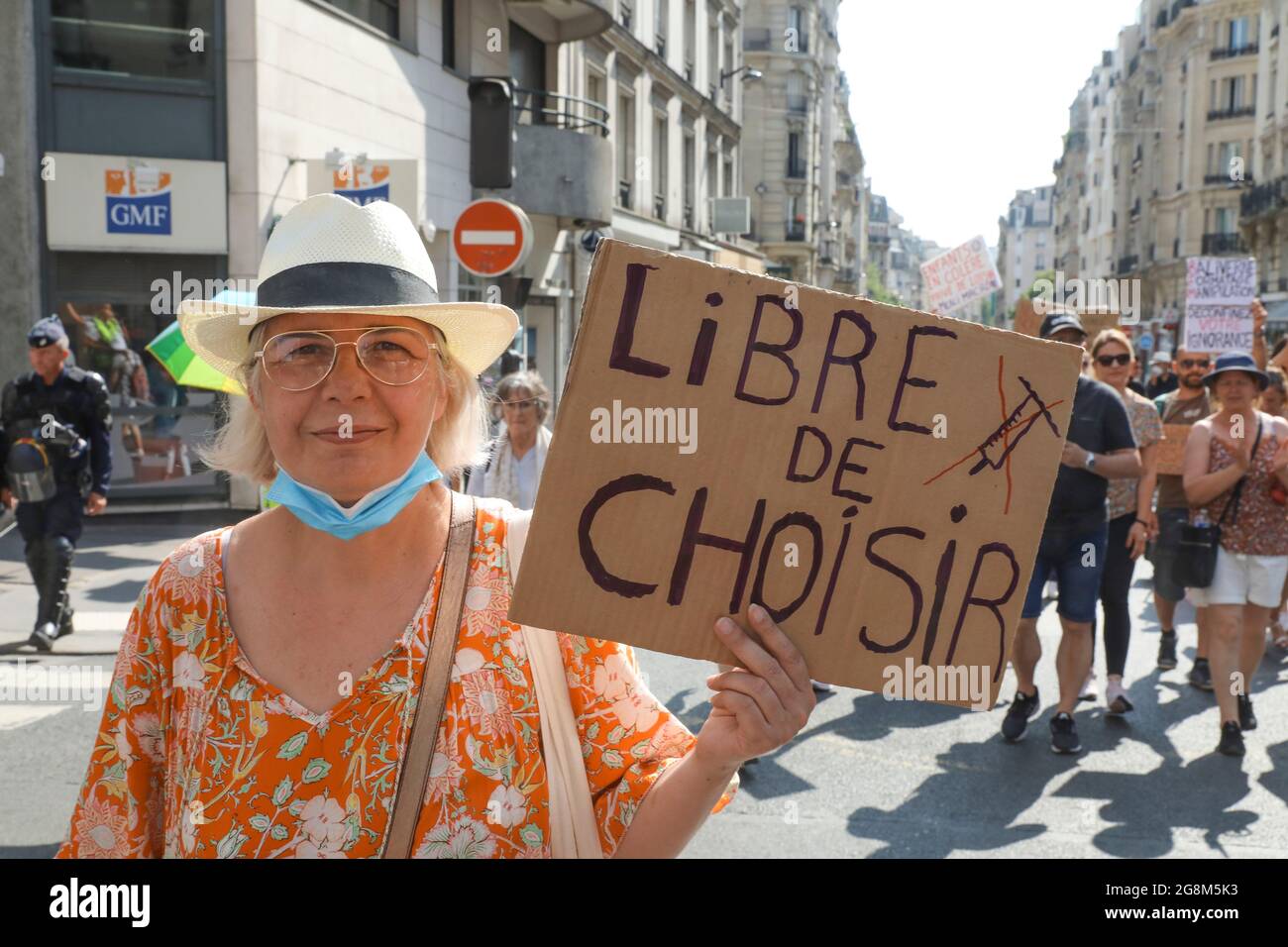 DEMONSTRATION GEGEN DIE IMPFUNG IN PARIS Stockfoto