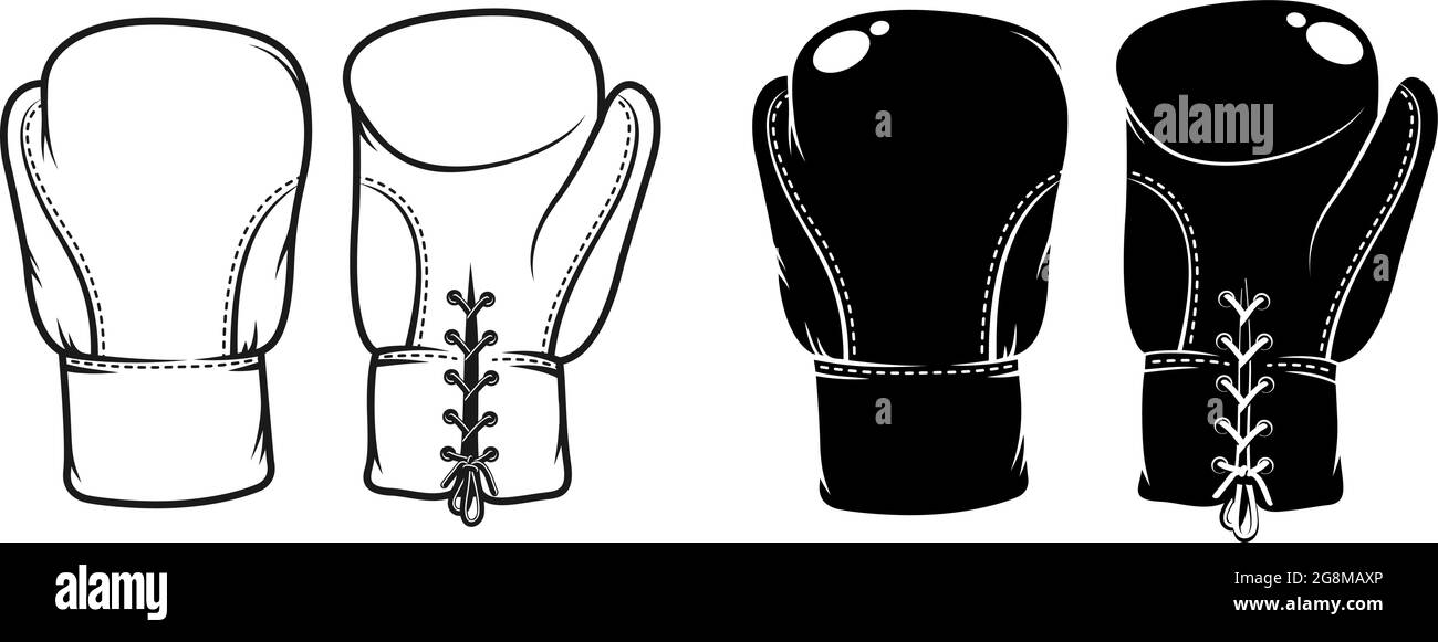 Paar Retro-Boxhandschuhe Stock Vektor