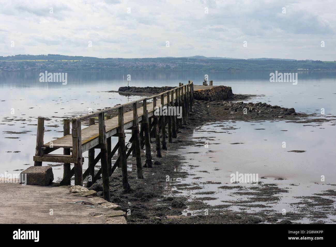 Culross Pier, Firth of Forth., Culross, Fife, Schottland, Vereinigtes Königreich Stockfoto