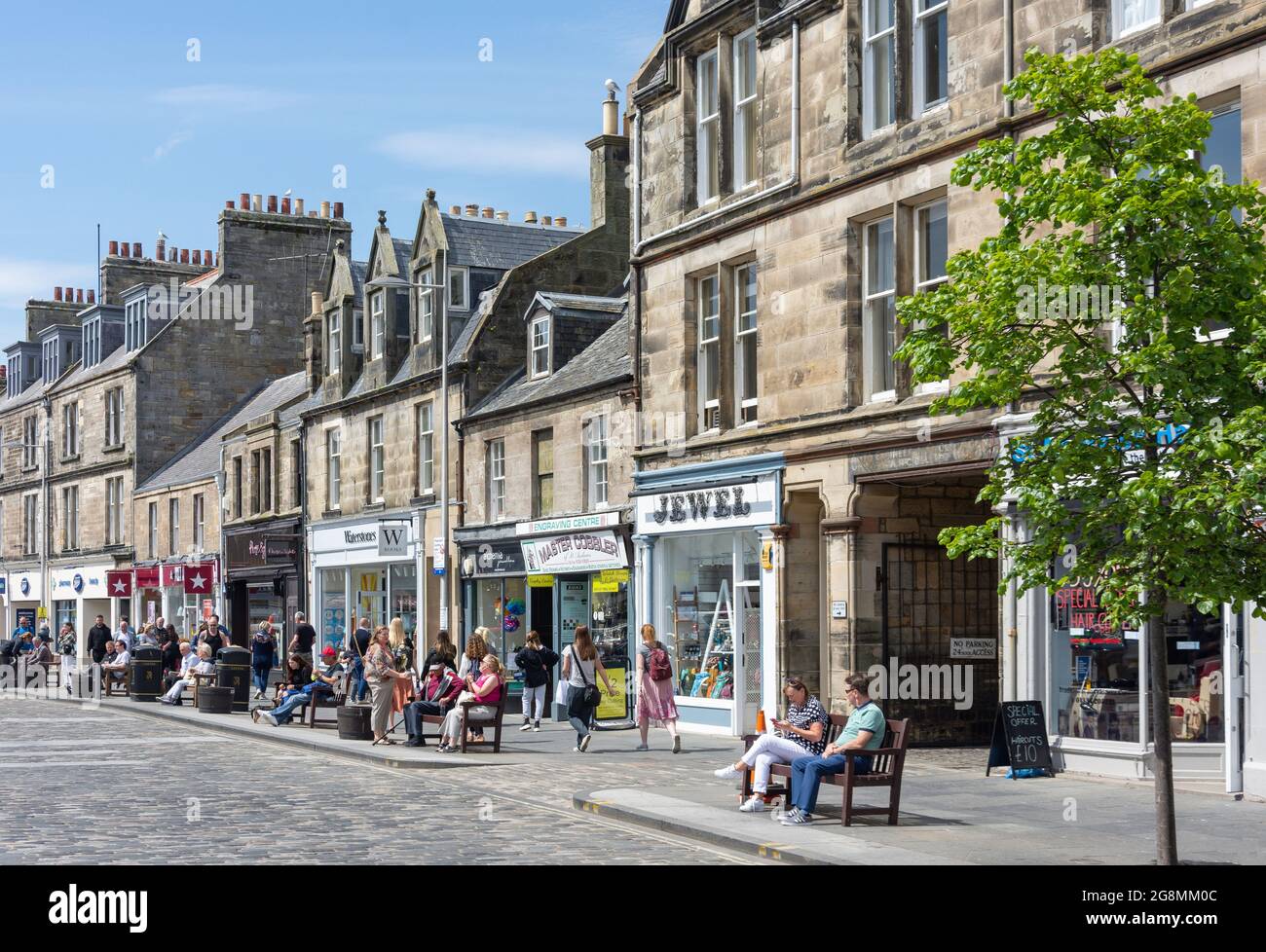 Market Street, St Andrews, Fife, Schottland, Großbritannien Stockfoto