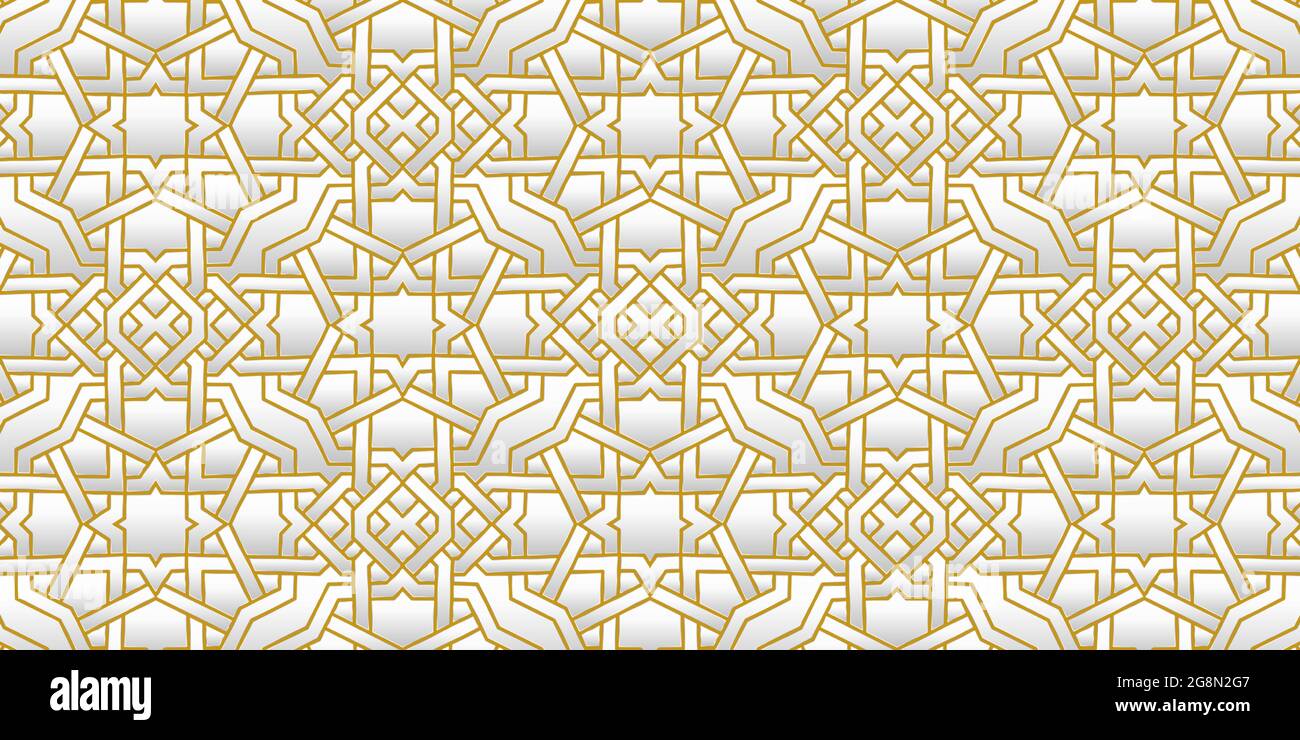 Abstraktes geometrisches Muster goldener Vintage Art déco. Luxus von weiß und grau mit goldenen Linien Hintergrund. Design für Einladung, Teppich, Tapete Stock Vektor