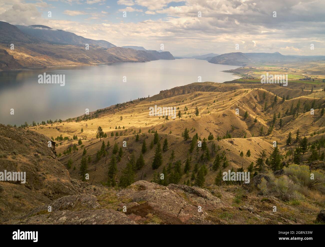 Kamloops Lake British Columbia. Kamloops Lake am Thompson River in British Columbia. Kanada. Stockfoto