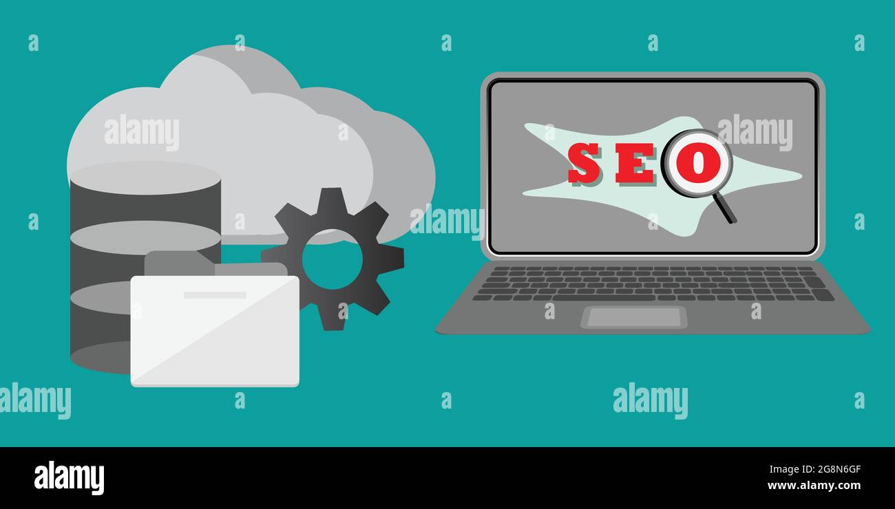 SEO Search Engine Optimierungskonzept für Ranking Verkehr auf Website, Internet-Technologie für Unternehmen Stock Vektor