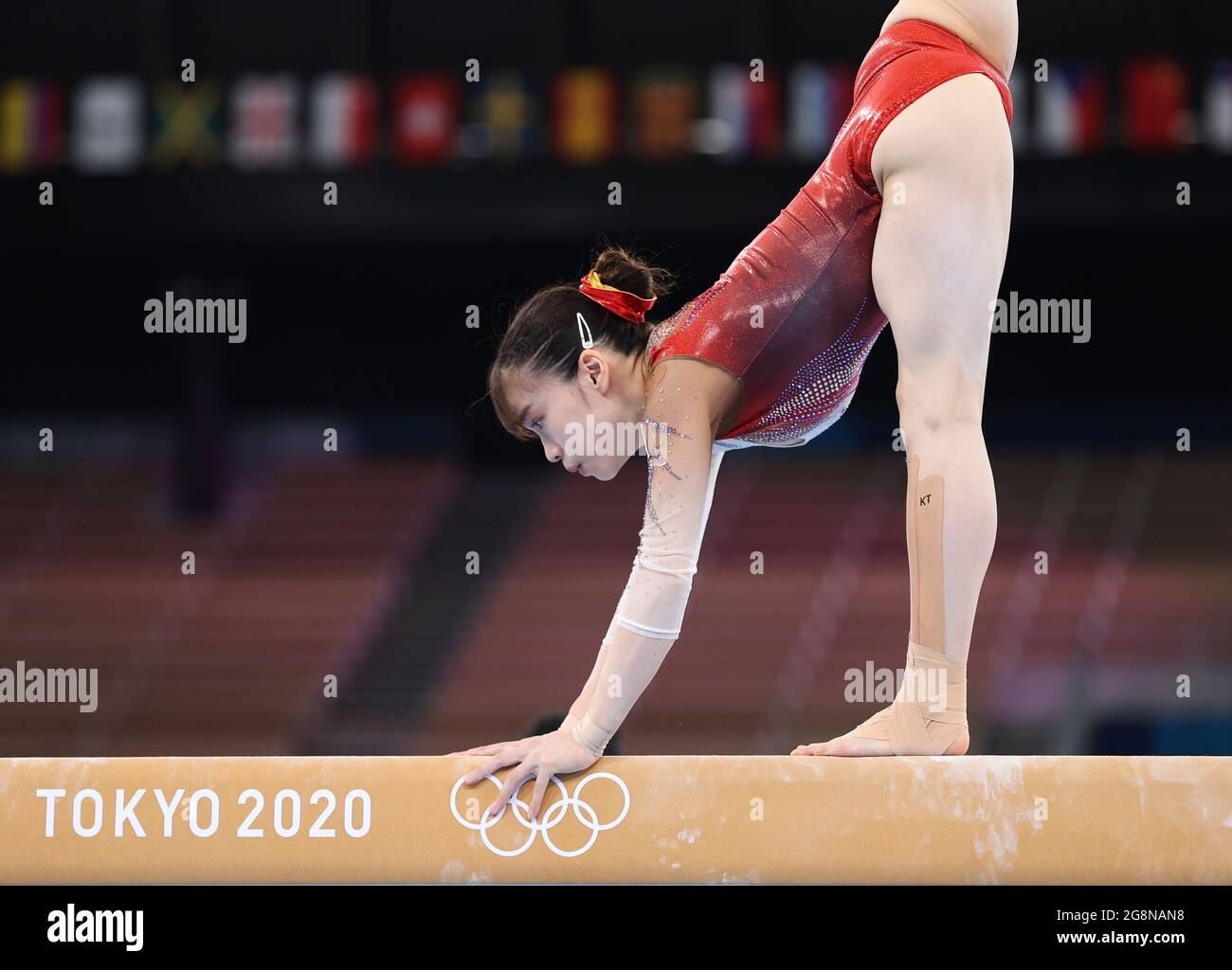 Tokio, Japan. Juli 2021. Sugihara Aiko aus Japan nimmt am 22. Juli 2021 an einer Trainingseinheit für Kunstturnen in Tokio, Japan, Teil. Quelle: Zheng Huansong/Xinhua/Alamy Live News Stockfoto