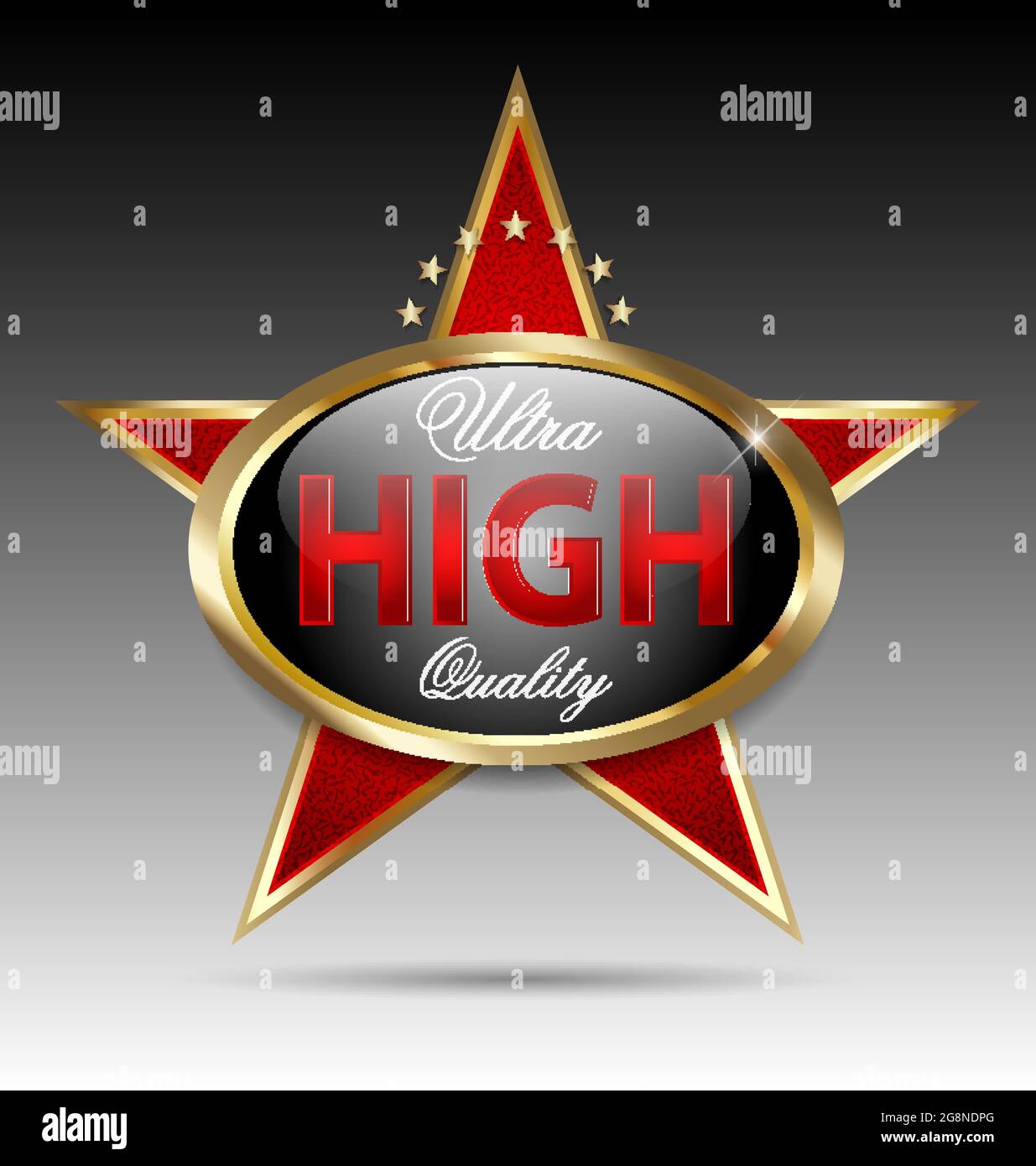 Gestaltung eines kreativen glänzend und gold Premium Qualität Produkt Labels Stock Vektor