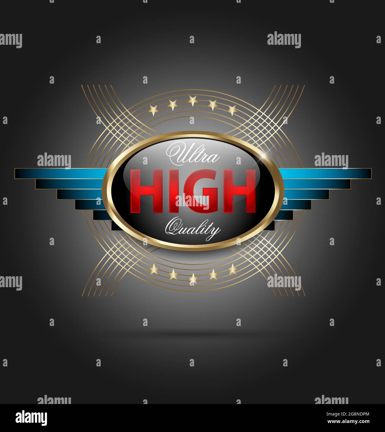 Gestaltung eines kreativen glänzend und gold Premium Qualität Produkt Labels Stock Vektor