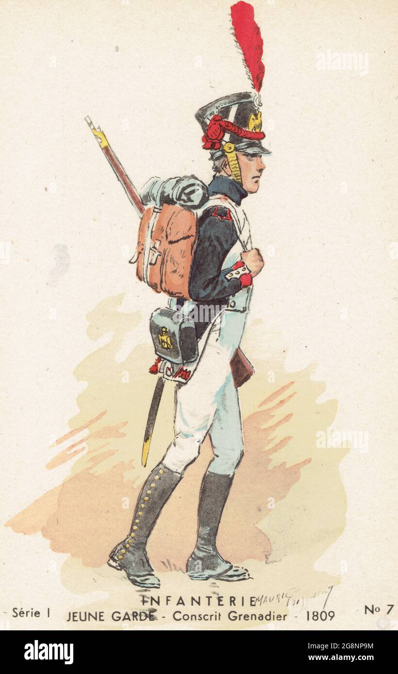 concrit Grenadier de la Jeune Garde, 1er Empire 1809 Stockfoto