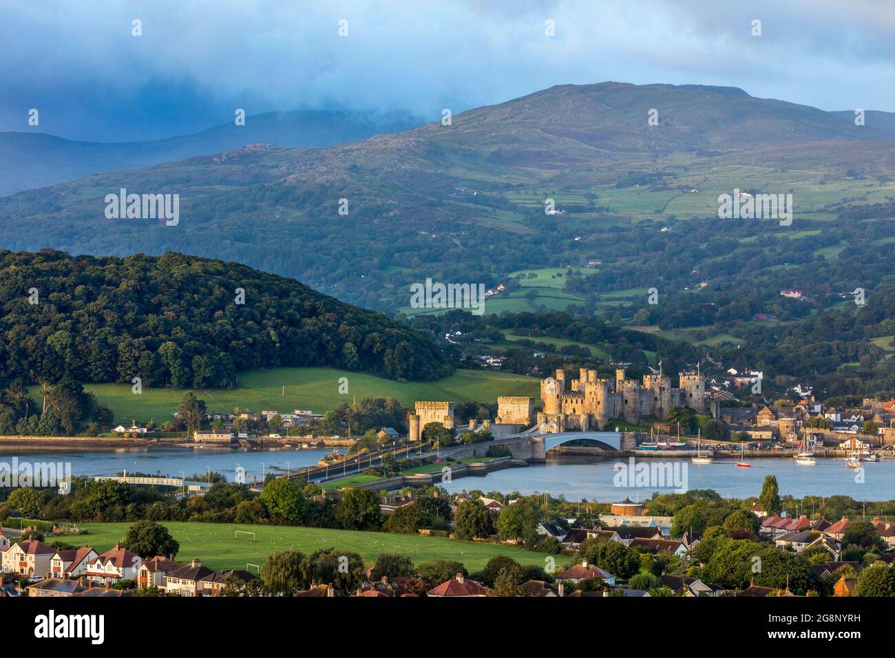 Conway Castle; Wales; Großbritannien Stockfoto