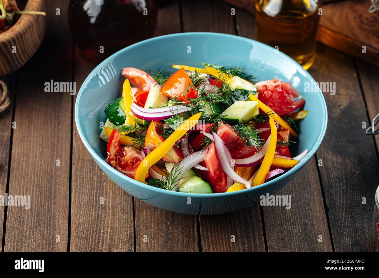 Frische Gartengemüse Salatmischung Stockfoto