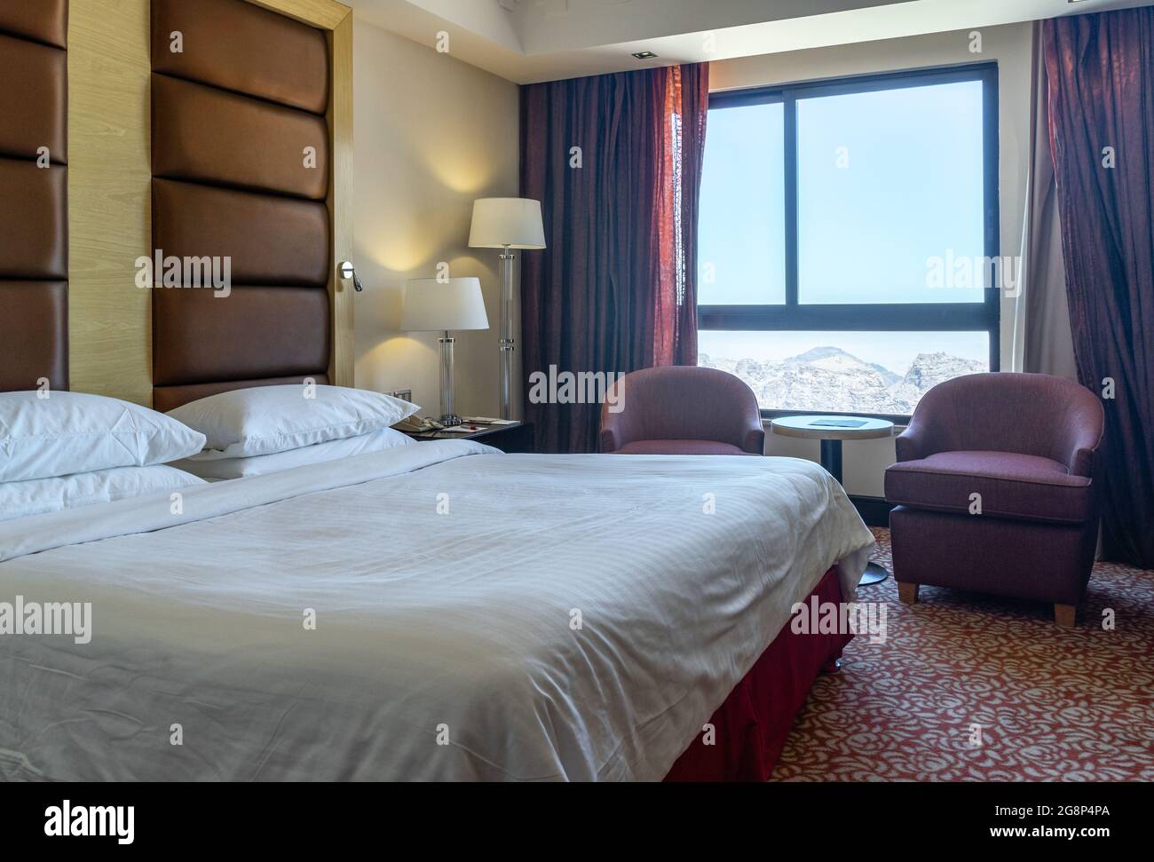 Standardzimmer im petra Marriott Hotel. Wadi Musa, Jordanien, Naher Osten Stockfoto