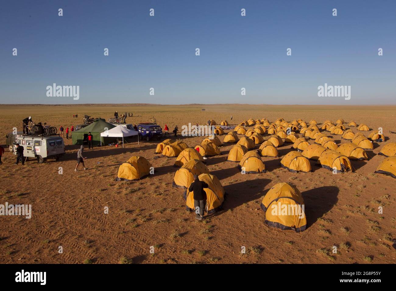 Mongolei Bike Challenge, Tsagaan Suvarga Camp, Mongolei, Zentralasien, Asien Stockfoto