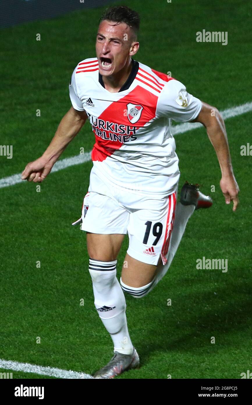 BUENOS AIRES; 21.07.2021: Argentinos Juniors und River Plate während der Runde des 16-Matches für CONMEBOL Libertadores im Stadion Diego Maradona Stockfoto