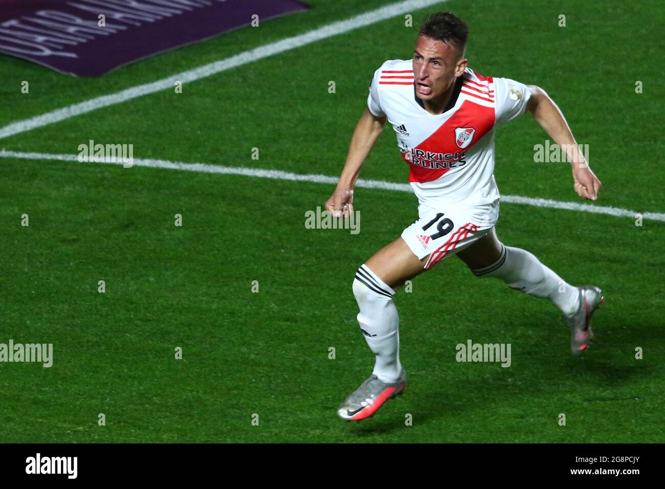 BUENOS AIRES; 21.07.2021: Argentinos Juniors und River Plate während der Runde des 16-Matches für CONMEBOL Libertadores im Stadion Diego Maradona Stockfoto