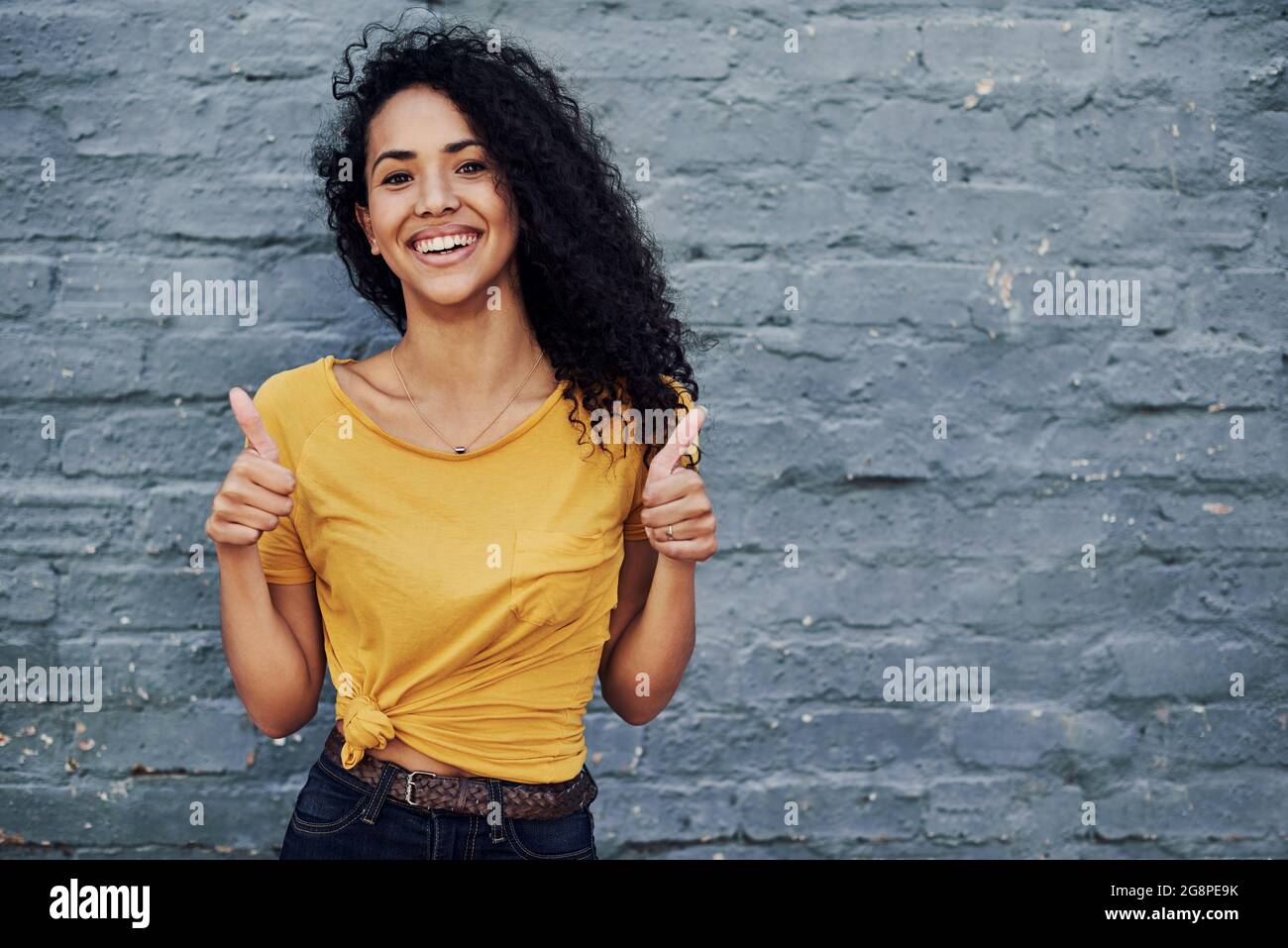 Bleiben Sie positiv und bleiben Sie glücklich Stockfoto