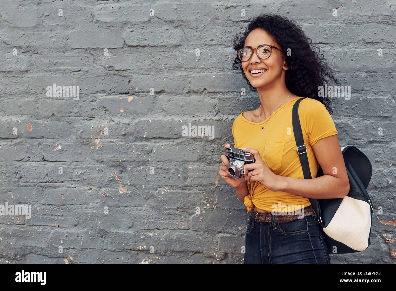 Immer bereit, den Moment festzuhalten Stockfoto