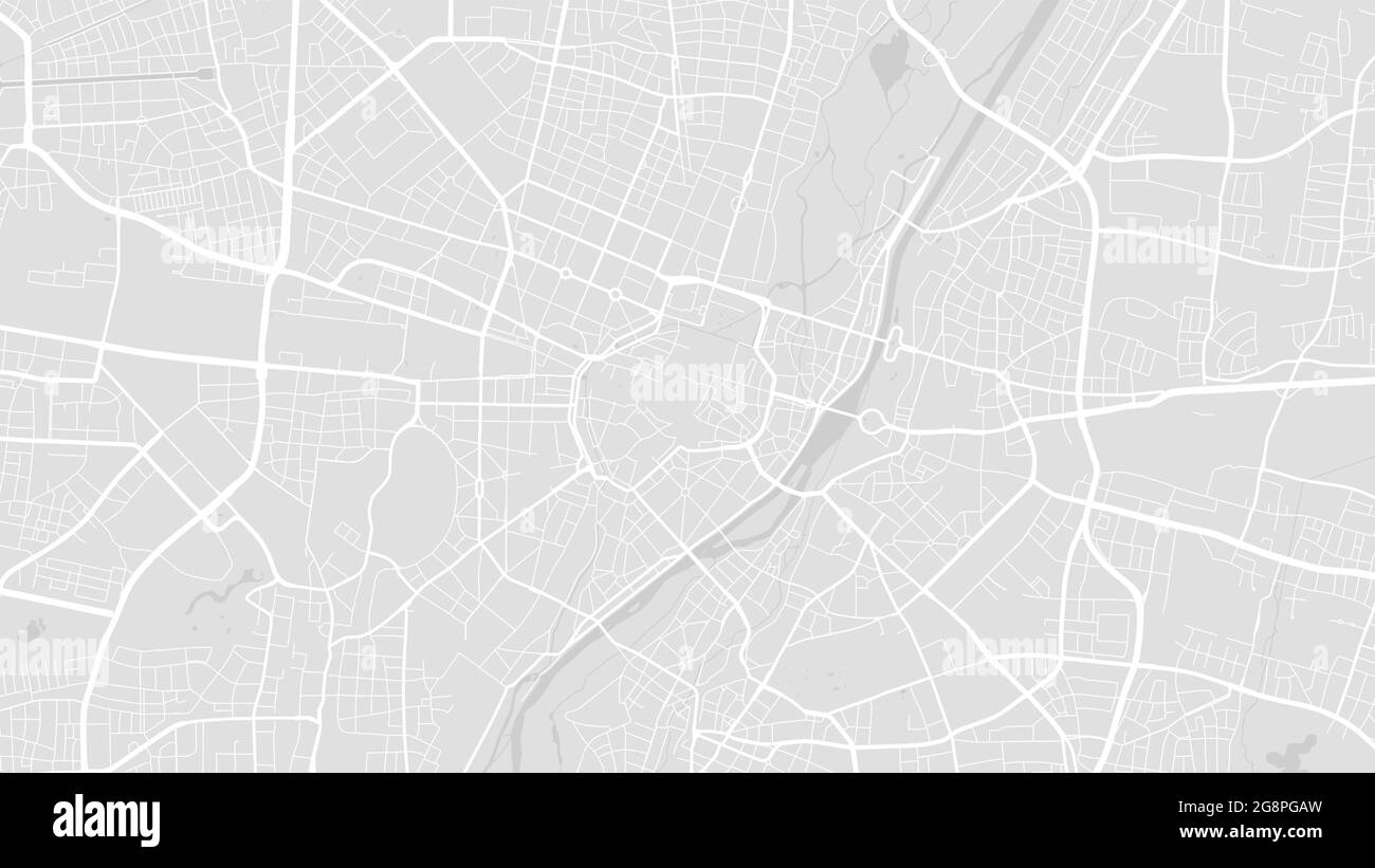 Weiß und hellgrau München Stadt Vektor-Hintergrund-Karte, Straßen und Wasser-Kartographie Illustration. Breitbild-Anteil, digitales flaches Design st Stock Vektor