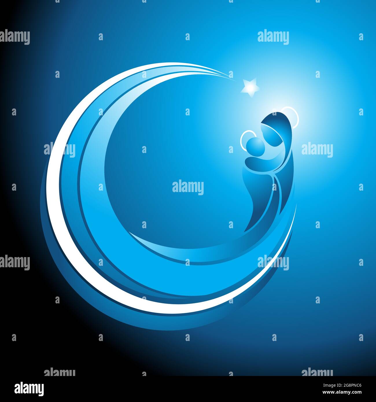 Weihnachtsikone von Maria mit dem Jesuskind Stock Vektor