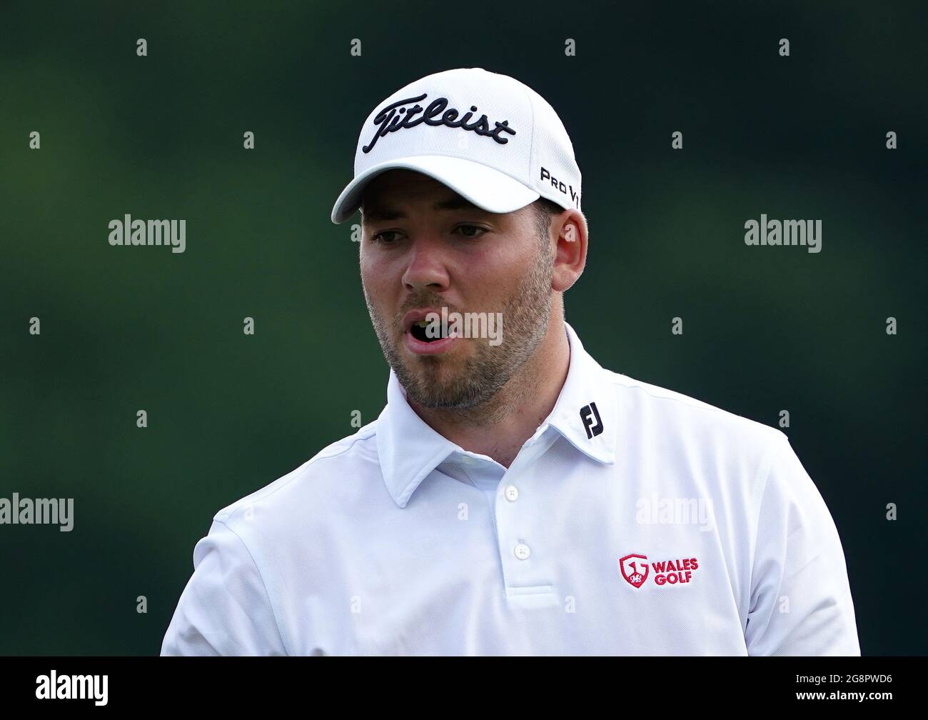 Matt Roberts während des Tages eines der Cazoo Wales Open im Celtic Manor Resort in Newport, Wales. Bilddatum: Donnerstag, 22. Juli 2021. Stockfoto